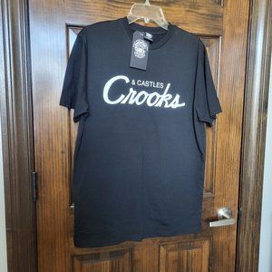 Crooks & Castles Casual Short Sleeve T-Shirt, Black, Medium